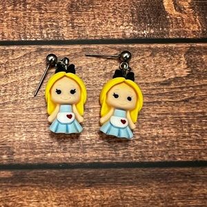 Alice in wonderland resin earrings